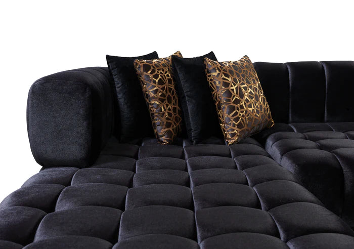 Ariana Black Double-Chaise Sectional
