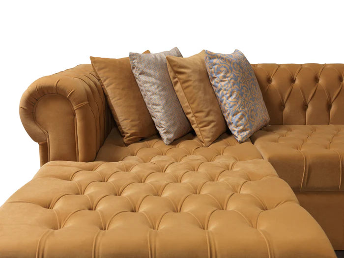 Lauren Double Chaise Sectional Mustard