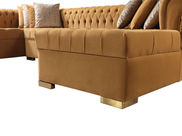 Lauren Double Chaise Sectional Mustard