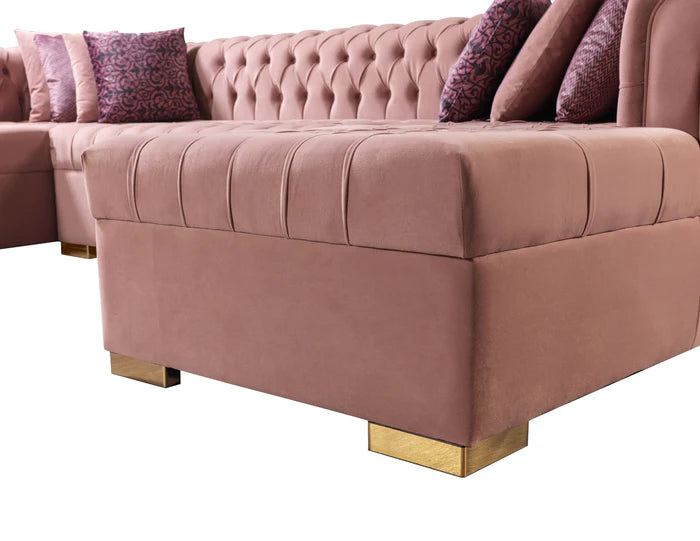 Lauren Double Chaise Sectional Pink