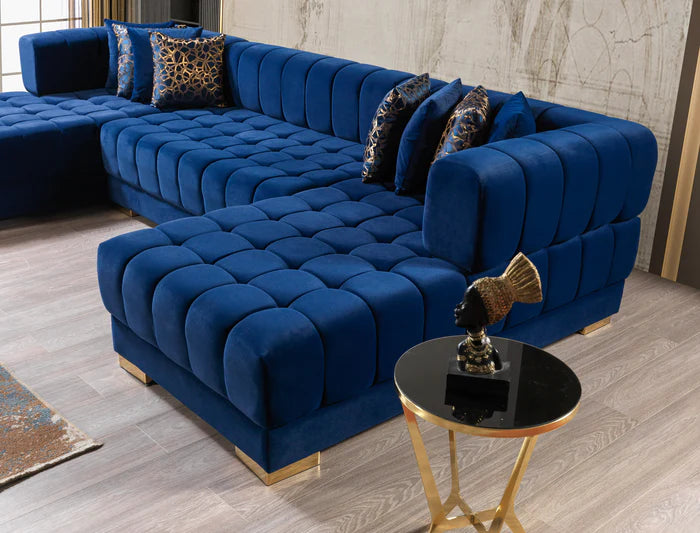 Ariana Blue Double-Chaise Sectional