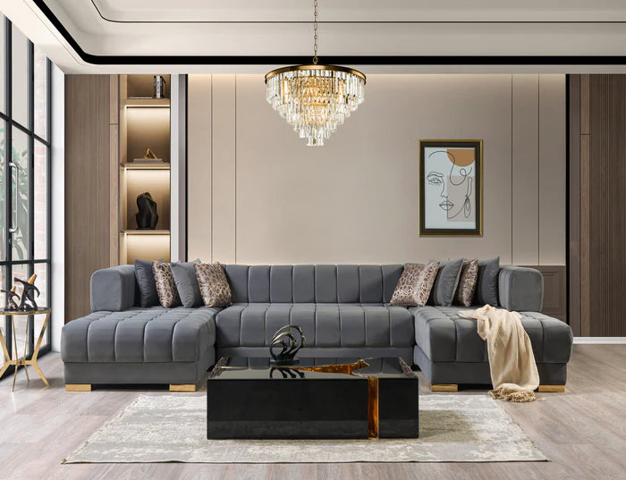 Ariana Grey Double-Chaise Sectional
