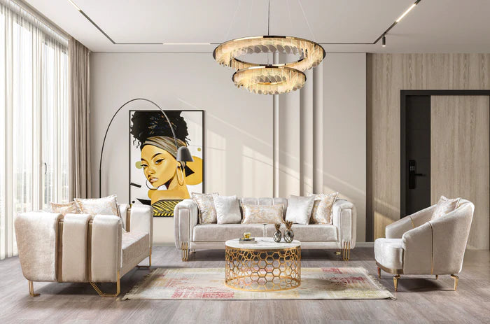 Santana Ivory Sofa & Loveseat