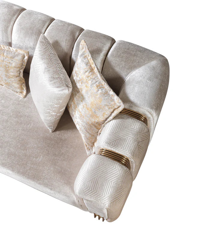 Santana Ivory Sofa & Loveseat