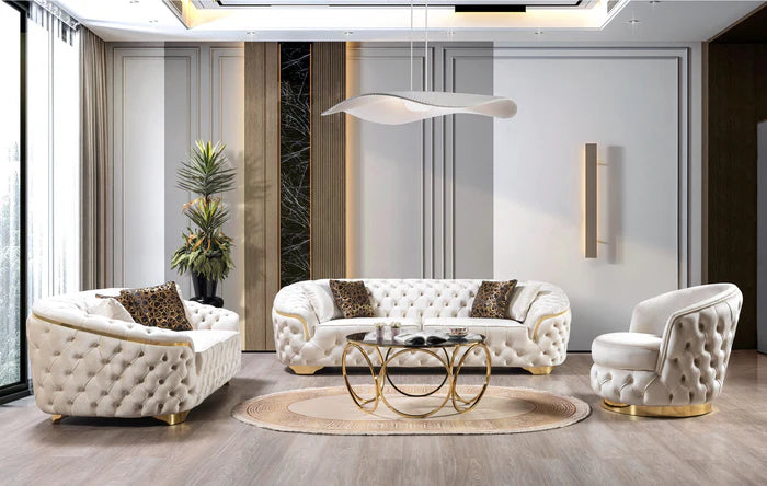 Lupino Velvet Living Room Set