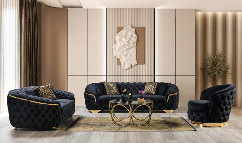 Lupino Velvet Living Room Set