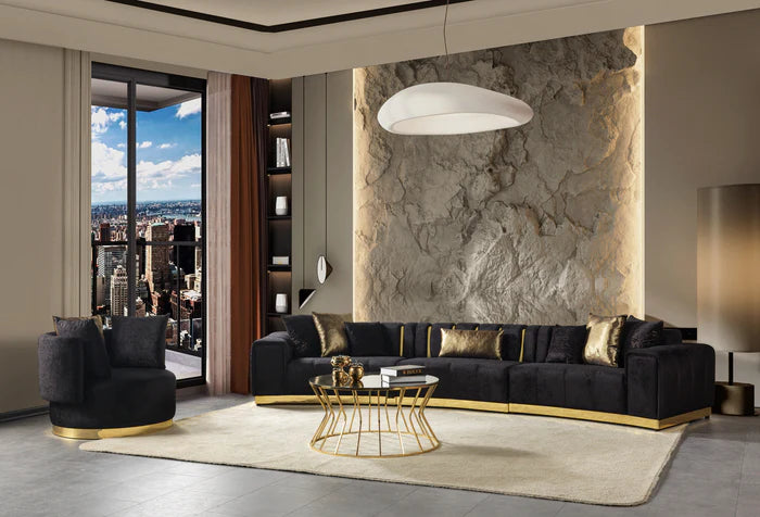 Michelle Black 3pc Sectional