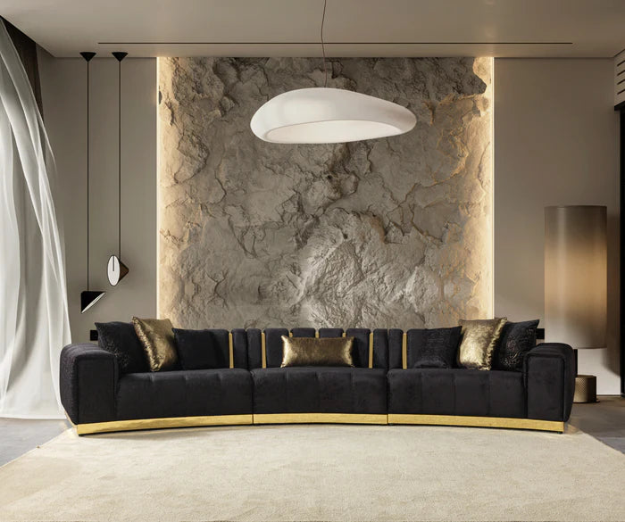 Michelle Black 3pc Sectional