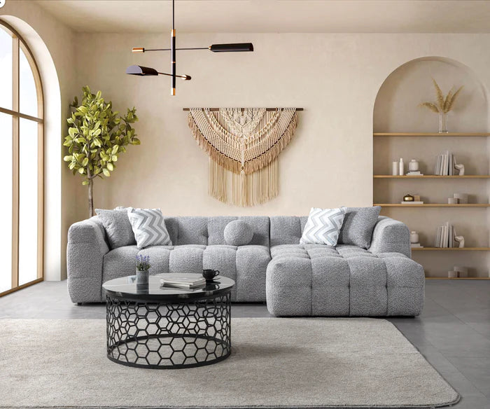 Ivy Gray Boucle Sectional