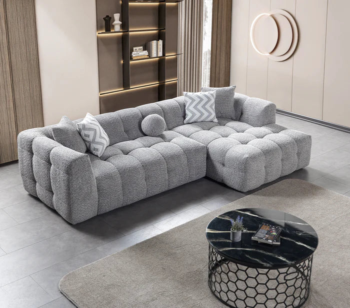 Ivy Gray Boucle Sectional