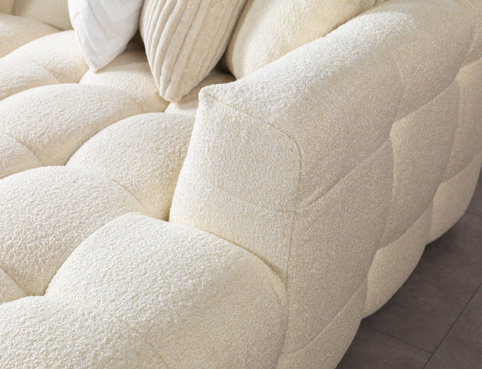 Ivy Ivory Double Chaise Boucle Sectional