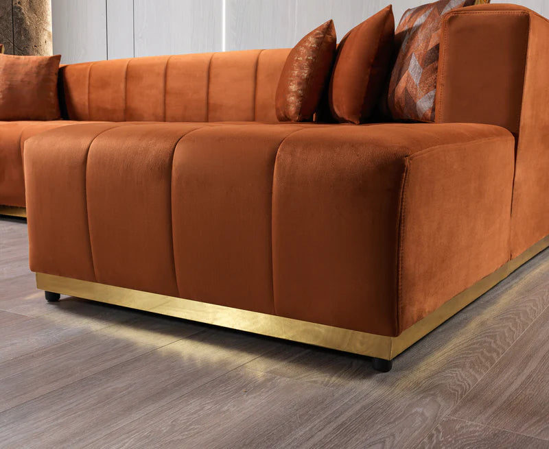 Elisha Orange Double Chaise Sectional